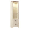 Tall Pier with 1 Door Cabinet and 2 Adjustable Glass Shelves, Antique White By Casagear Home