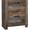 Tall Wooden Pier with 1 Door Cabinet and 2 Adjustable Glass Shelves Brown By Casagear Home BM210896