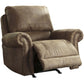 Top Pillow Back Rocker Recliner with Nailhead Trims Light Brown By Casagear Home BM210909