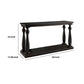 60 Wire Brush Sofa Table with Turned Legs Antique Black By Casagear Home BM210921