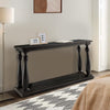 60" Wire Brush Sofa Table with Turned Legs, Antique Black By Casagear Home