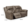 Wooden Dual Recliner Loveseat with Storage Console Gray By Casagear Home BM210935