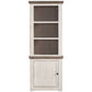 Wooden Left Pier Cabinet with 1 Door and 2 Shelves Antique White and Brown By Casagear Home BM210951