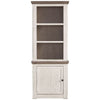 Wooden Left Pier Cabinet with 1 Door and 2 Shelves Antique White and Brown By Casagear Home BM210951