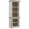 Wooden Left Pier Cabinet with 1 Door and 2 Shelves Antique White and Brown By Casagear Home BM210951