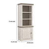 Wooden Left Pier Cabinet with 1 Door and 2 Shelves Antique White and Brown By Casagear Home BM210951