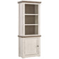 Wooden Left Pier Cabinet with 1 Door and 2 Shelves Antique White and Brown By Casagear Home BM210951