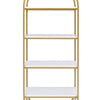 78’ 4 Tier Arc Shape Wood and Metal Bookshelf White and Gold By Casagear Home BM211101