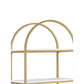 78’ 4 Tier Arc Shape Wood and Metal Bookshelf White and Gold By Casagear Home BM211101