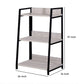 37’ 3 Tier Wooden Bookshelf Washed White and Black By Casagear Home BM211103