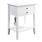 1 Drawer Wooden Side Table With Bottom Shelf White By Casagear Home BM211116