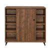 46’ Sliding door Shoe Cabinet With Splayed Legs Oak Brown By Casagear Home BM211129