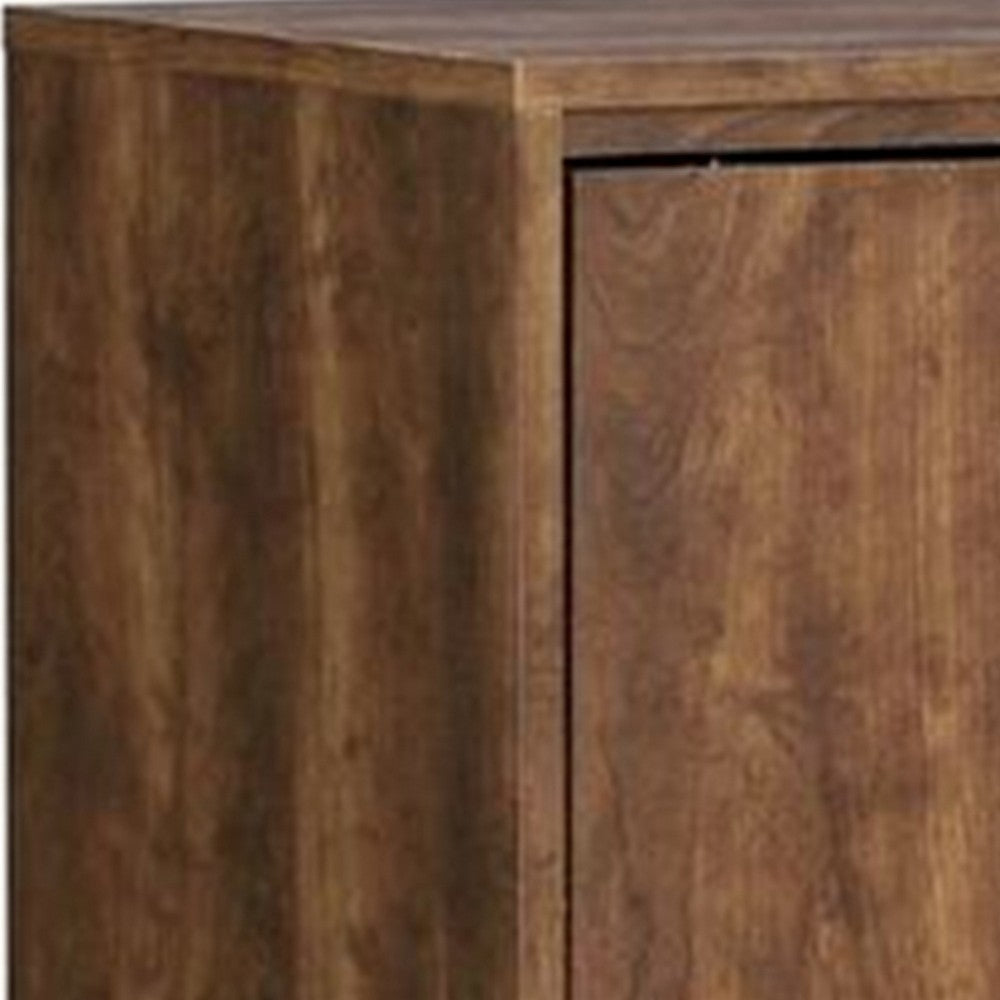 46’ Sliding door Shoe Cabinet With Splayed Legs Oak Brown By Casagear Home BM211129