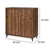 46’ Sliding door Shoe Cabinet With Splayed Legs Oak Brown By Casagear Home BM211129