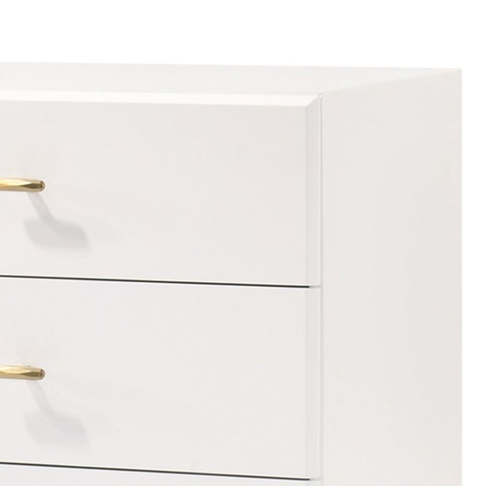 51 6-Drawer Double Dresser with Hairpin Legs White By Casagear Home BM211214