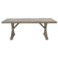 Rectangular Aluminum Frame Outdoor Dining Table with X Shaped Legs Beige By Casagear Home BM213161