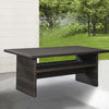 59" Wicker Woven Table with Open Shelf, Dark Brown By Casagear Home