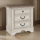 3 Drawer Nightstand with Platform Top, White By Casagear Home