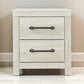 2 Drawer Nightstand with Bar Handles, White By Casagear Home