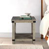 X-Sides End Table with Bottom Shelf, Gray By Casagear Home