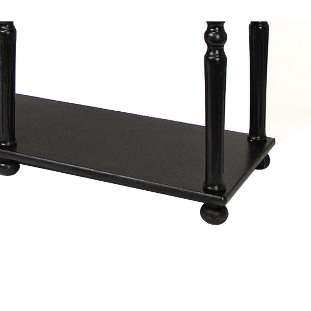 3 Drawer Console Table with X Shaped Design and Bun Feet Black By Casagear Home BM213441