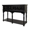 3 Drawer Console Table with X Shaped Design and Bun Feet, Black By Casagear Home