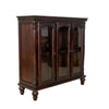 Traditional Wood and Glass Accent Cabinet with Carved Details Brown By Casagear Home BM213463