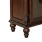 Traditional Wood and Glass Accent Cabinet with Carved Details Brown By Casagear Home BM213463