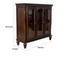 Traditional Wood and Glass Accent Cabinet with Carved Details Brown By Casagear Home BM213463