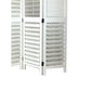 Wooden 3 Panel Room Divider with Slatted Design White By Casagear Home BM213480