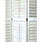 Wooden 3 Panel Room Divider with Slatted Design White By Casagear Home BM213480