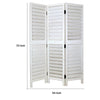 Wooden 3 Panel Room Divider with Slatted Design White By Casagear Home BM213480