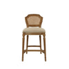 Nailhead Fabric Upholstered Bar Stool with Perforated Back Beige and Brown by Casagear Home BM214010