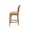 Nailhead Fabric Upholstered Bar Stool with Perforated Back Beige and Brown by Casagear Home BM214010