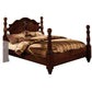 Scalloped Design Eastern King Bed with Turned Side Posts, Brown By Casagear Home