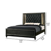 2 Drawer California King Bed with Button Tufted Headboard and LED Trim,Gray By Casagear Home BM214096