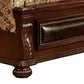 Traditional Eastern King Bed with Scalloped Headboard and Bun Feet,Brown By Casagear Home BM214098