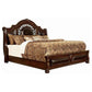 Traditional Eastern King Bed with Scalloped Headboard and Bun Feet,Brown By Casagear Home