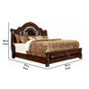 Traditional Eastern King Bed with Scalloped Headboard and Bun Feet,Brown By Casagear Home BM214098