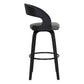 26’’ Cutout Padded Back Counter Height Barstool Black & Gray By Casagear Home BM214509