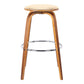 Round Leatherette Wooden Counter Stool with Flared Legs Brown and Cream By Casagear Home BM214518