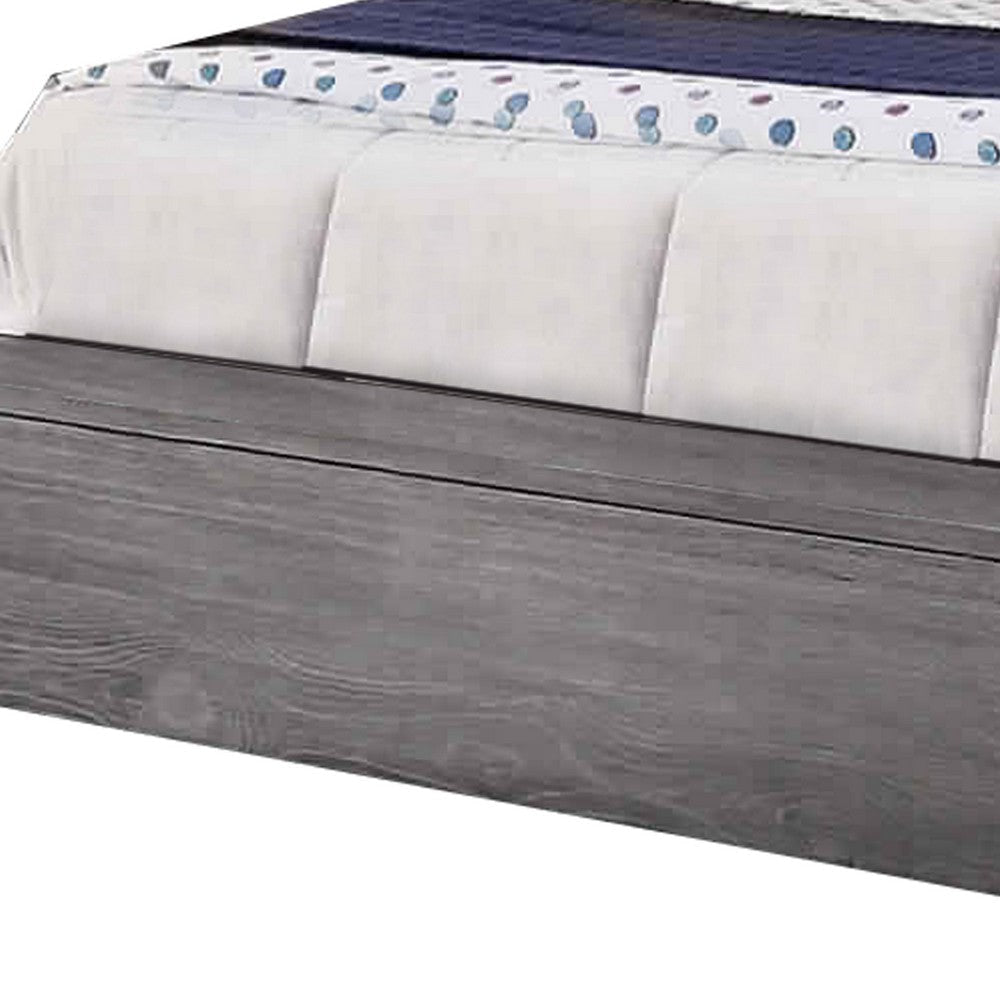 Transitional Style Wooden Eastern King Size Bed with Grain Details Gray By Casagear Home BM214525