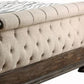 California King Bed with Sleigh Headboard and Footboard Brown and Beige By Casagear Home BM214533