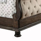 Eastern King Bed with Sleigh Headboard and Footboard Brown and Beige By Casagear Home BM214534