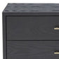 2 Drawer Wooden Nightstand with Brass Handles Gray By Casagear Home BM214755