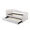 Leatherette Twin Size Daybed and Trundle with Sloped Back White By Casagear Home BM214911