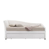 Leatherette Twin Size Daybed and Trundle with Sloped Back White By Casagear Home BM214911