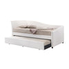 Leatherette Twin Size Daybed and Trundle with Sloped Back, White By Casagear Home