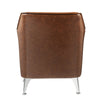 Leatherette Accent Chair with Track Armrest and Welt Trim Details Brown By Casagear Home BM214954