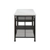 Marble Top Metal Kitchen Island with 2 Slated Shelves Brown and White By Casagear Home BM214990